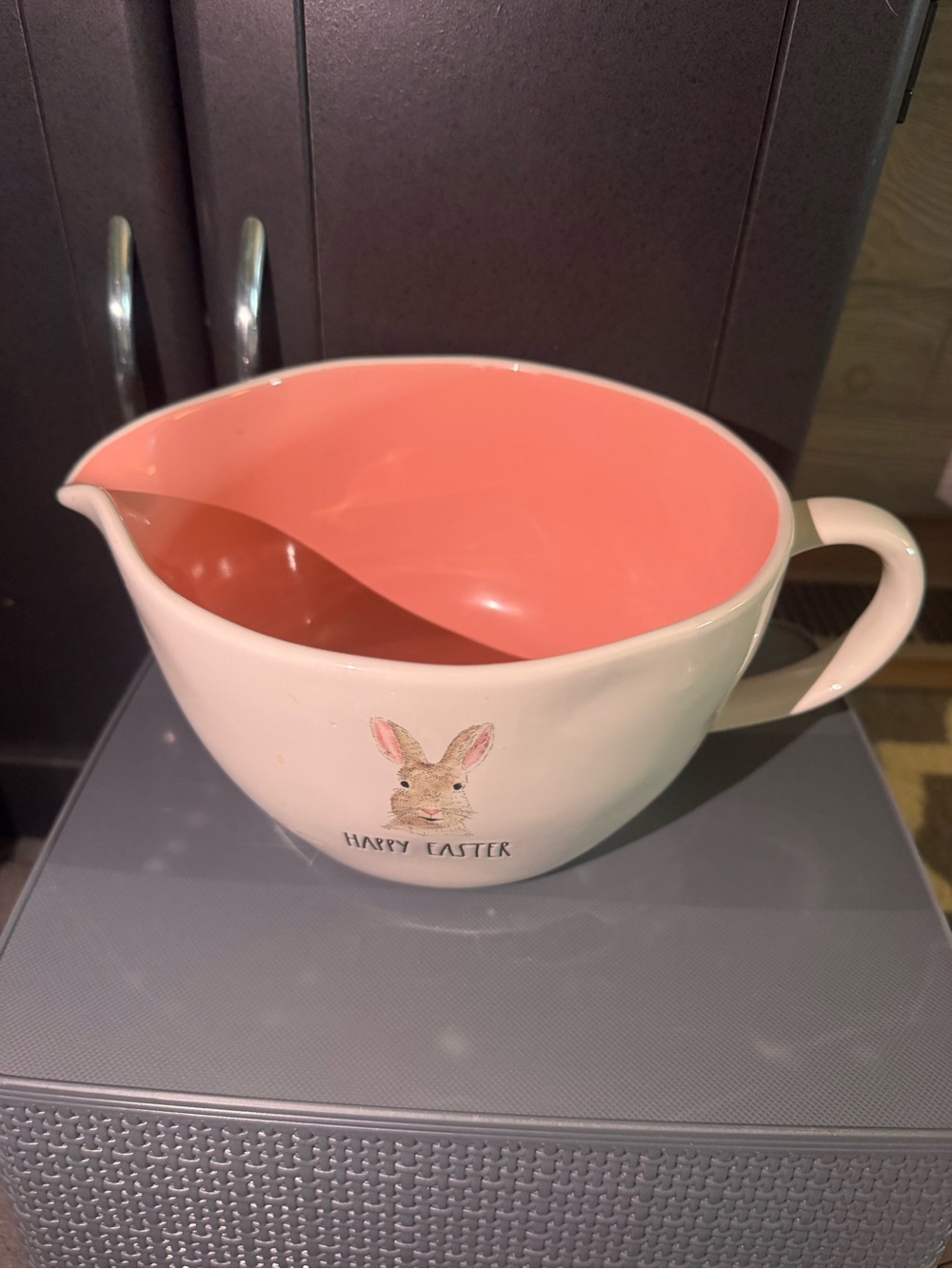 Easter Bunny Mixing Bowl - Pink Interior